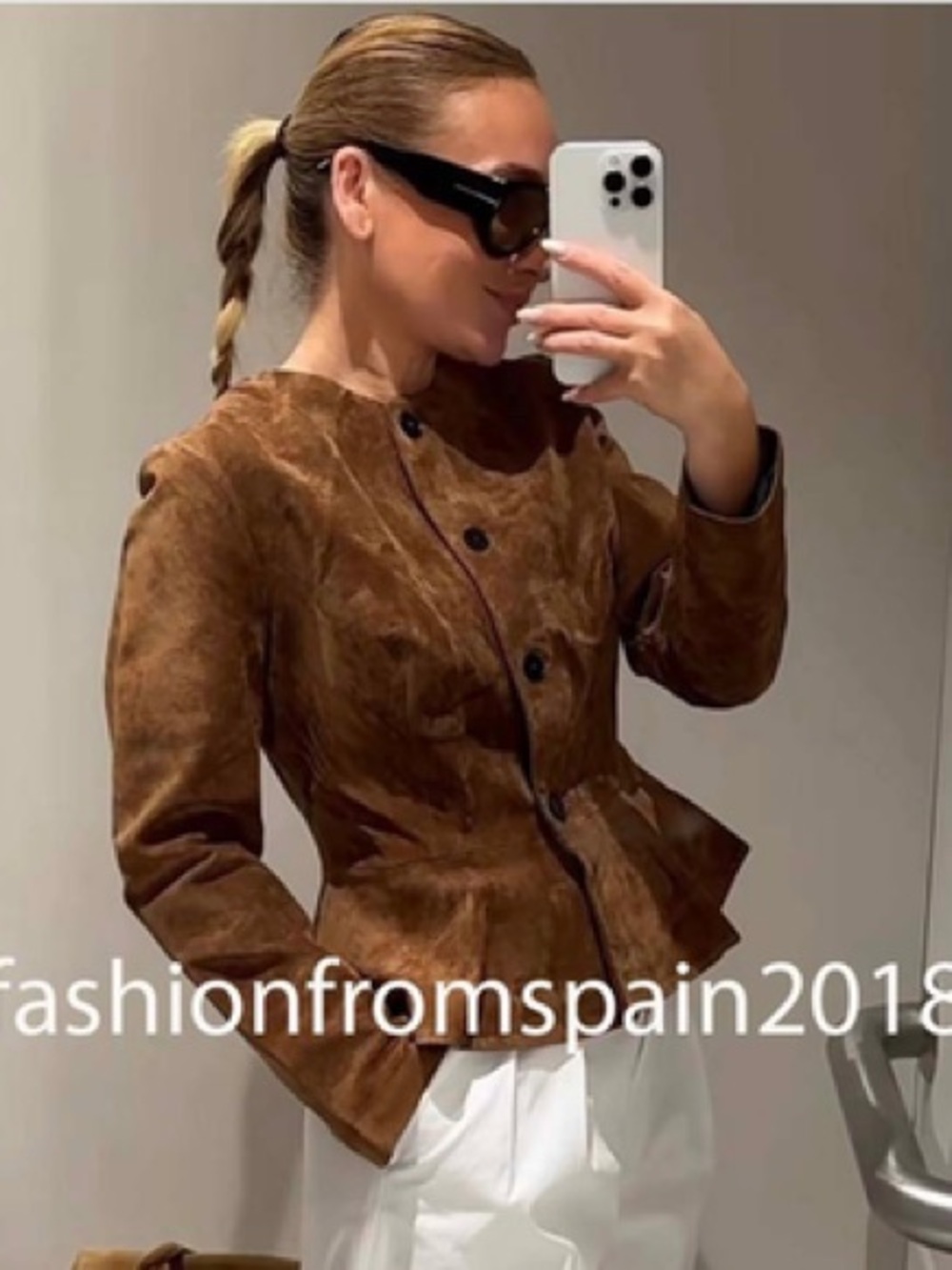Zara Brown Suede Button-Down Jacket - Picture 2 of 13